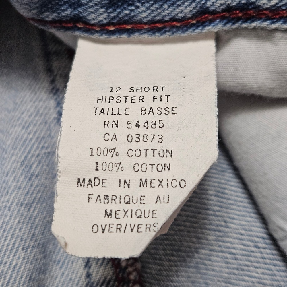 VTG American Eagle Women Jeans 12 Short Light Wash Bell Flare Hipster Fit FLAW - Picture 4 of 15